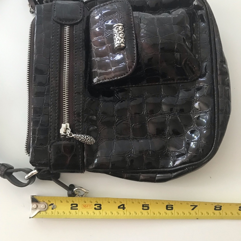 Brighton Crocodile Embossed Patent Leather Crossbody Bag - Picture 7 of 12